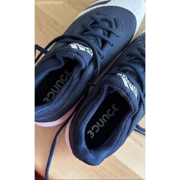 Adidas Navy White con V Bounce Metal Baseball Cleats VanguardVend - Size 8.5 - Picture 9 of 12